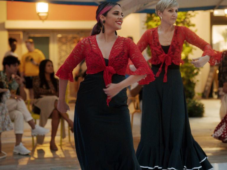 Two women dancing