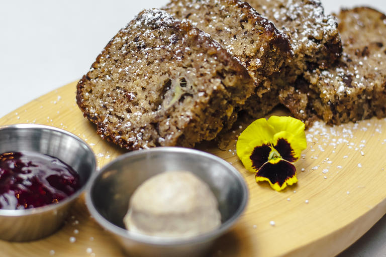 Slices of banana bread