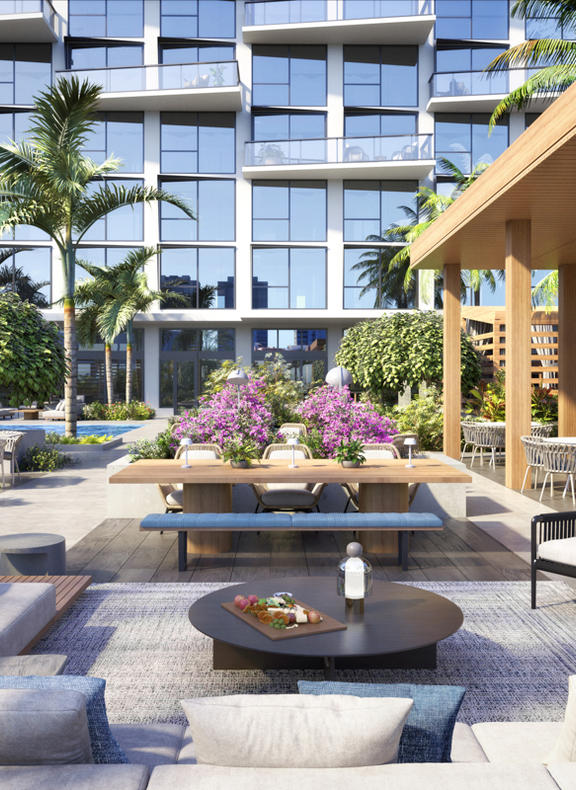 The Laurel bar and grill exterior rendering