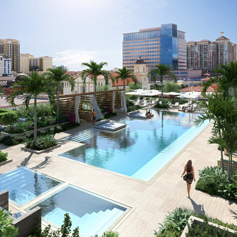 The Laurel pool deck rendering